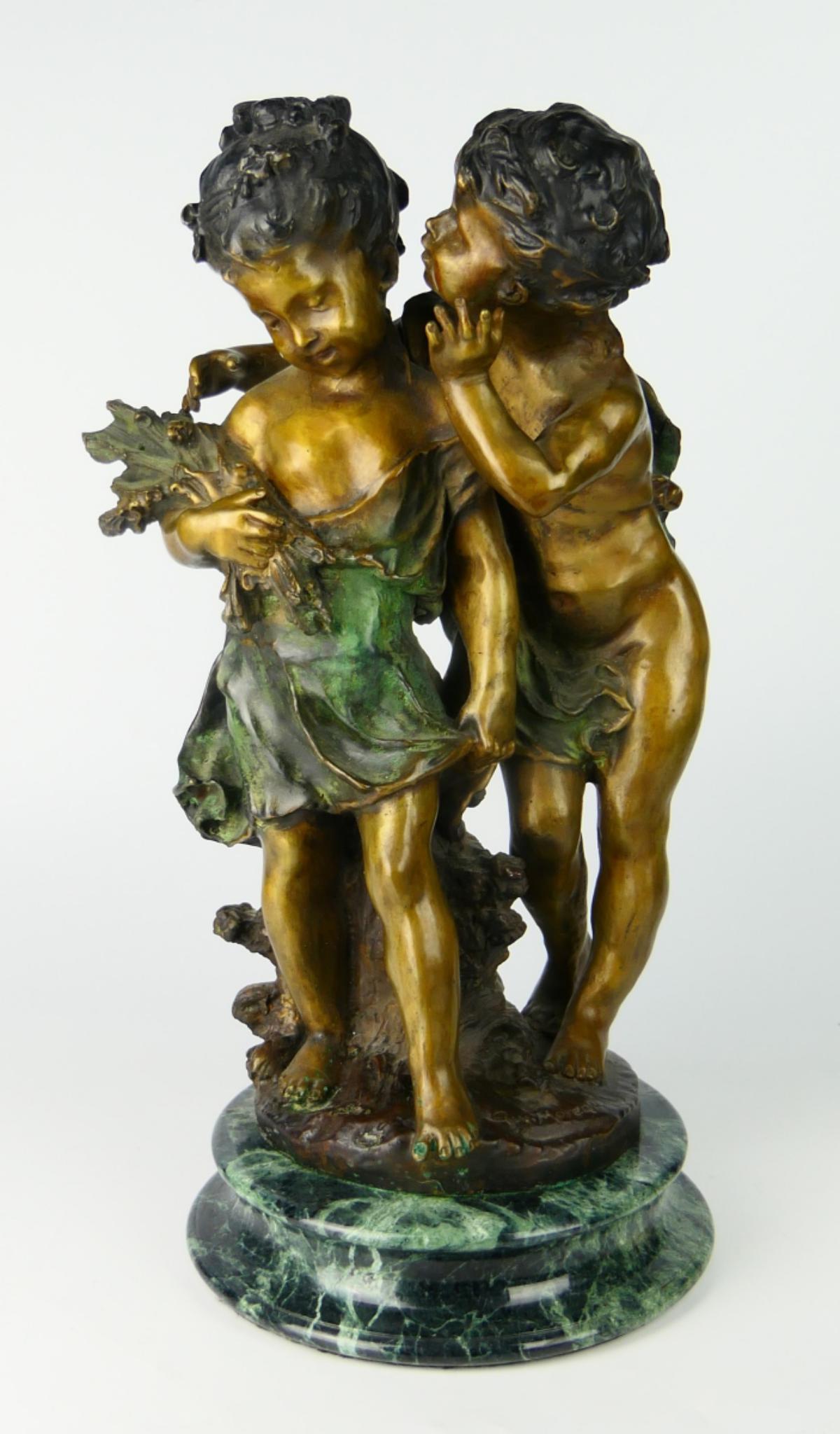 A, MOUREAU BRONZE OF "THET SECRET" (1 of 7)
