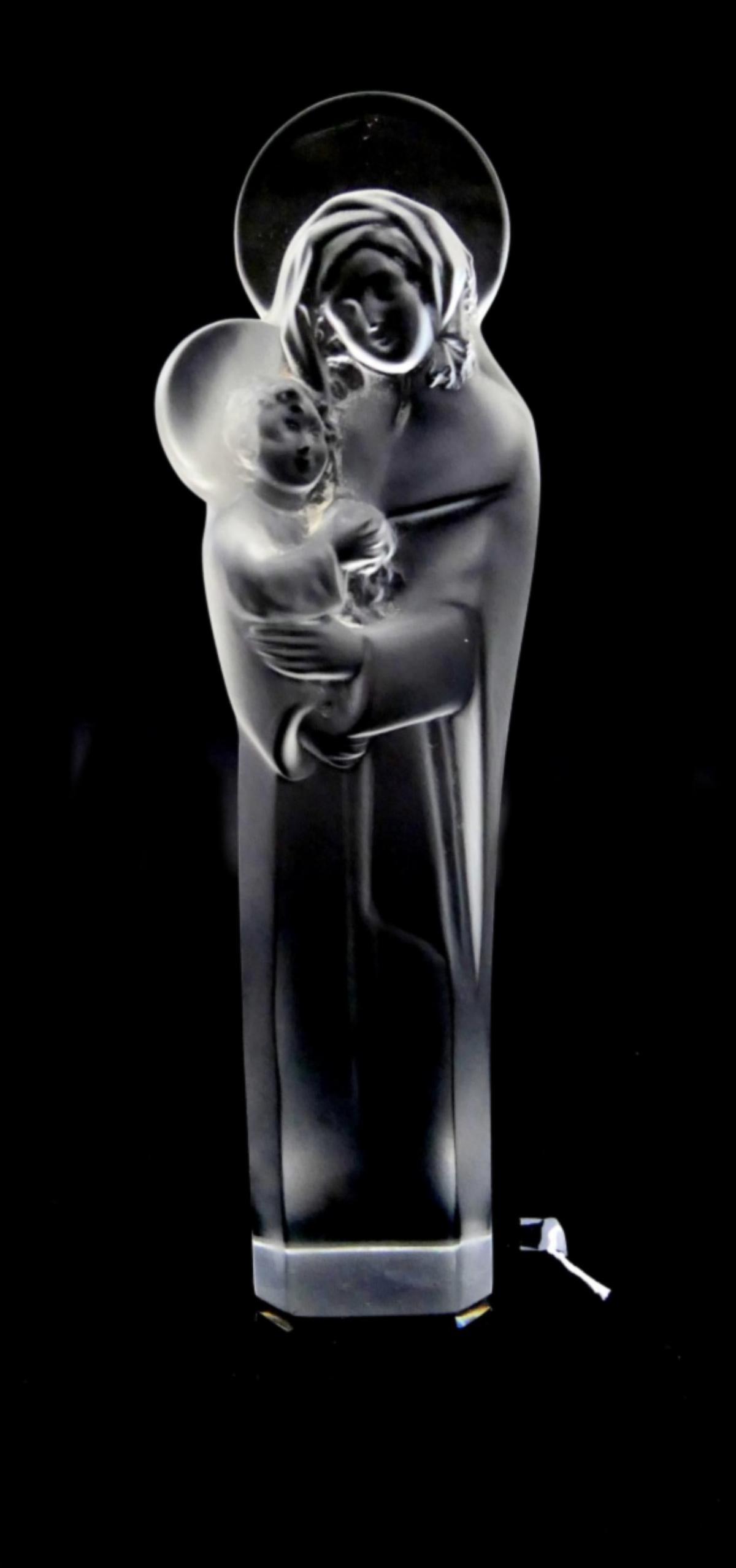 LARGE LALIQUE MADONNA AND CHILD BLACK BASE (1 of 11)