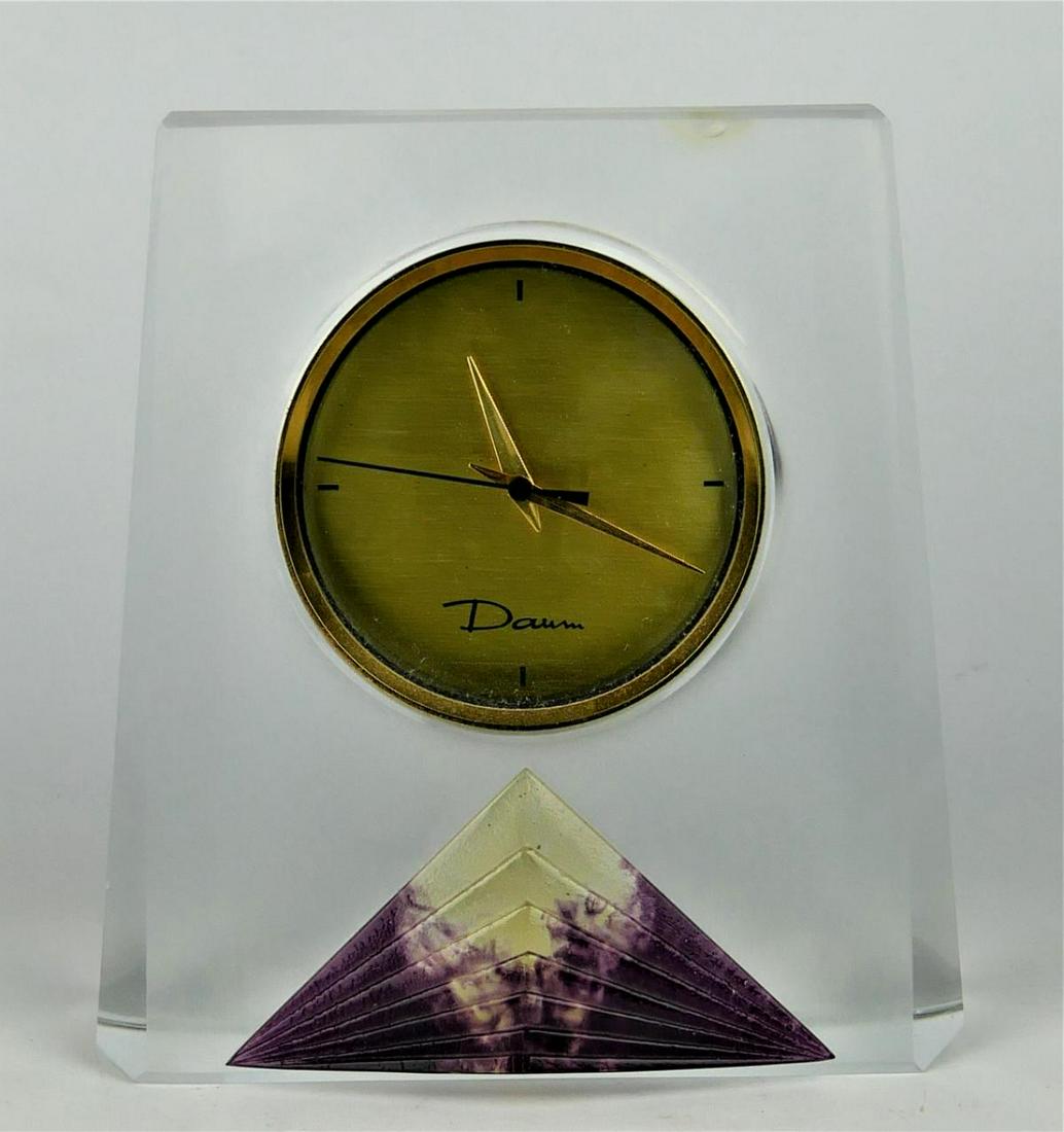 LARGE DAUM CRYSTAL CLOCK WITH PAT DE VERE (1 of 5)