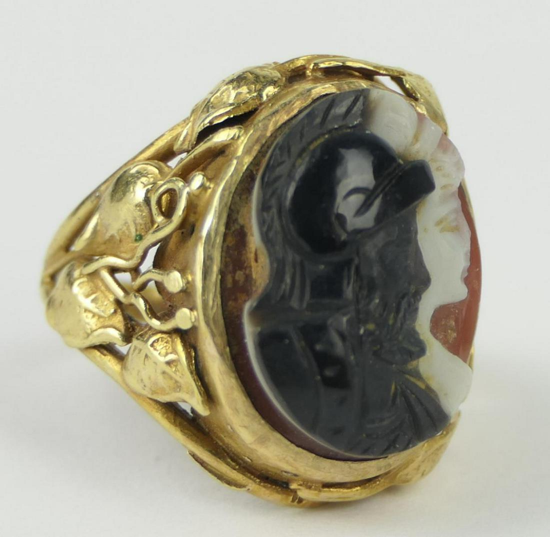 ANTIQUE 14KT YELLOW GOLD CARVED CAMEO RING (1 of 4)