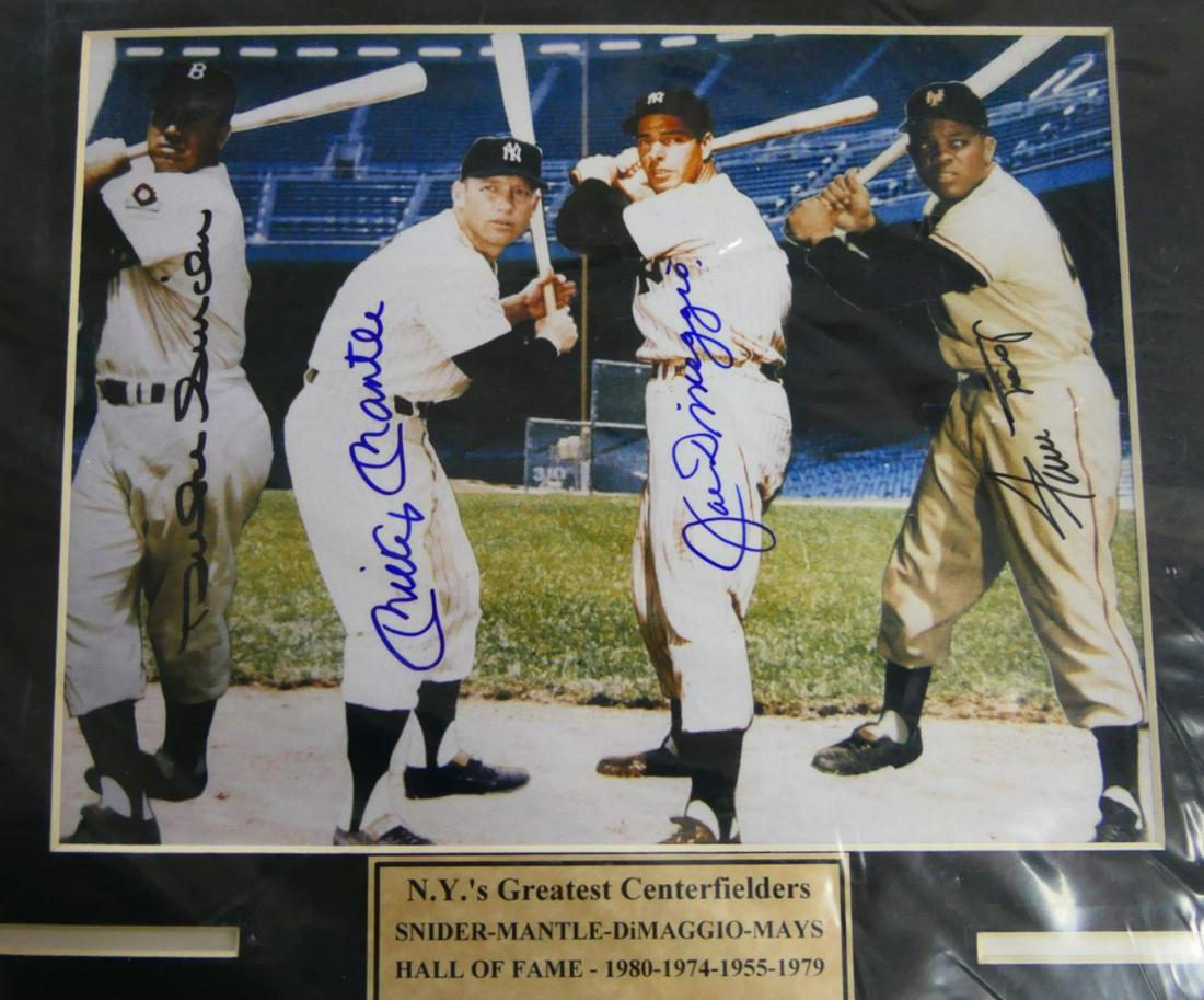 SNIDER MANTLE DIMAGGIO MAY SIGNED COLLAGE IN MAT (1 of 6)