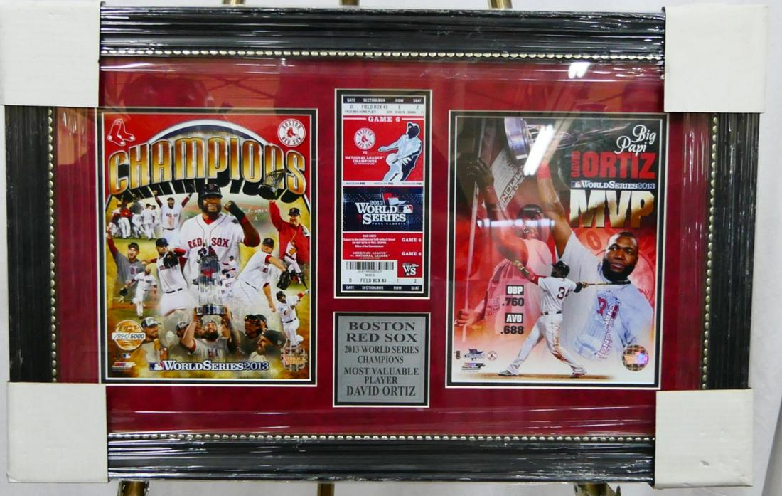2013 BOSTON RED SOX DAVID ORTIZ FRAMED DISPLAY (1 of 6)