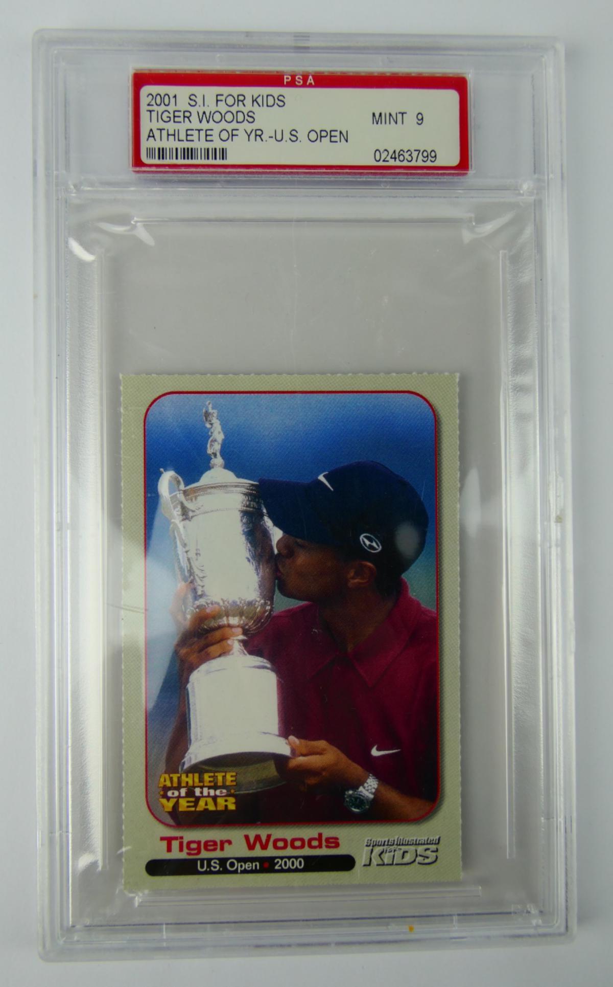 2001 TIGER WOODS SI FOR KIDS CARD PSA MINT 9 (1 of 7)