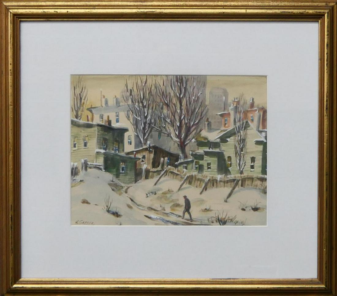 HENRY GASSER (N.J.1909-1981) W/C "BACKYARD PATHWAY (1 of 6)