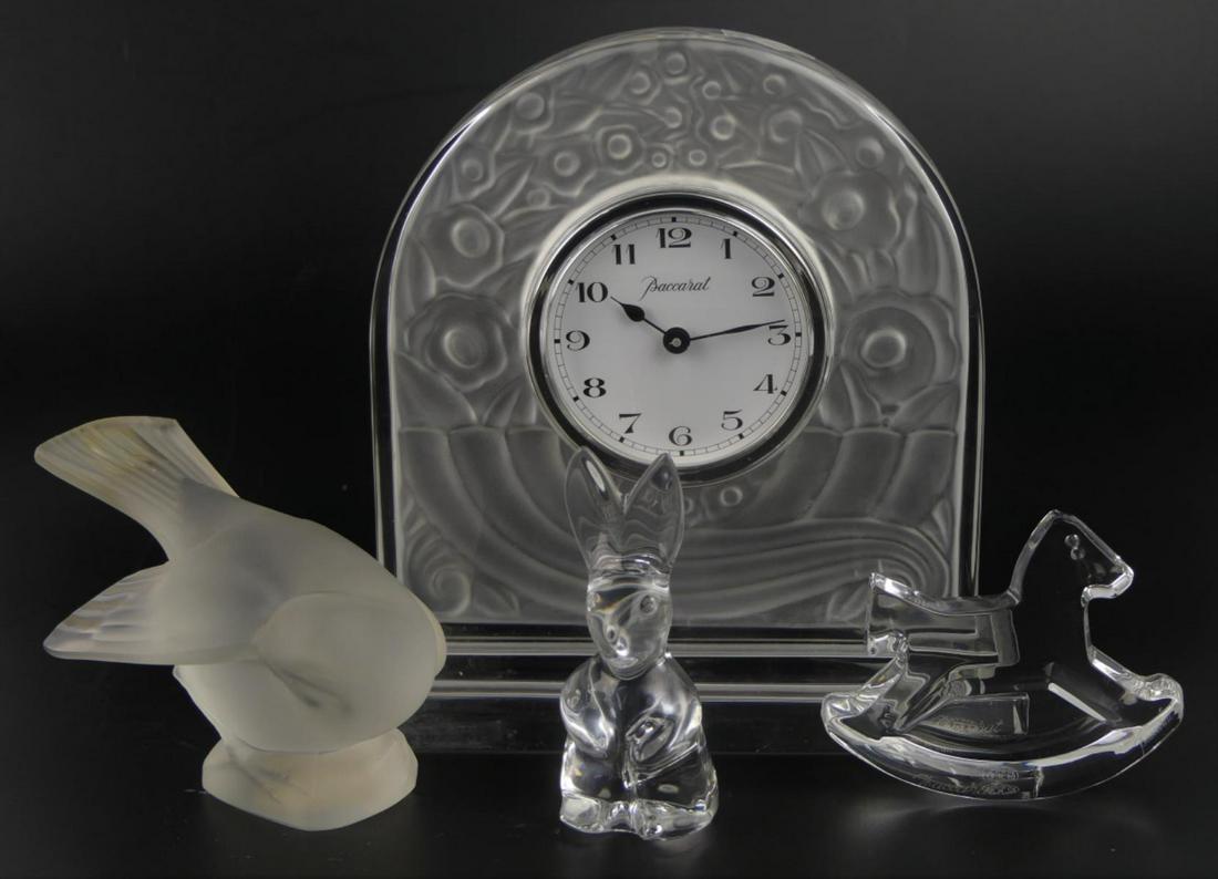 BACCARAT AND LALIQUE CRYSTAL TABLE LOT (1 of 7)