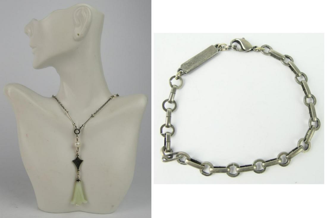 JAN MICHAELS GENUINE PEARL JADE NECKLACE BRACELET (1 of 8)