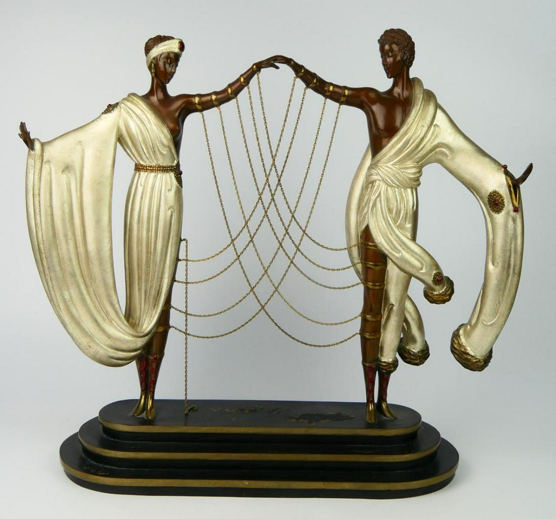 ERTE "WEDDING" ARTIST PROOF BRONZE SCULPTURE: Romain De Tirtoff (FRENCH / RUSSIAN FEDERATION / AMERICAN / NEW YORK, 1892 - 1990) original cold painted Artist Proof edition bronze sculpture titled "Wedding". Verso of bronze base marked "AP Edition