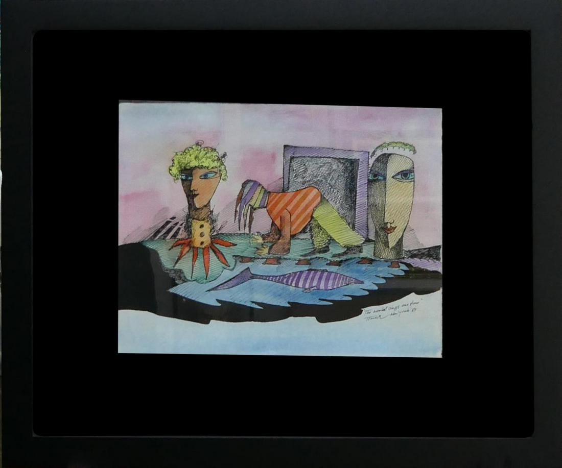 GUNTHER TEMECH MAN FACE ORIGINAL ACRYLIC PAINTING (1 of 4)