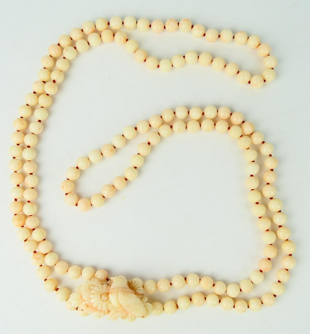 CHINESE 14KT Y GOLD AND CORAL LARGE NECKLACE (1 of 6)
