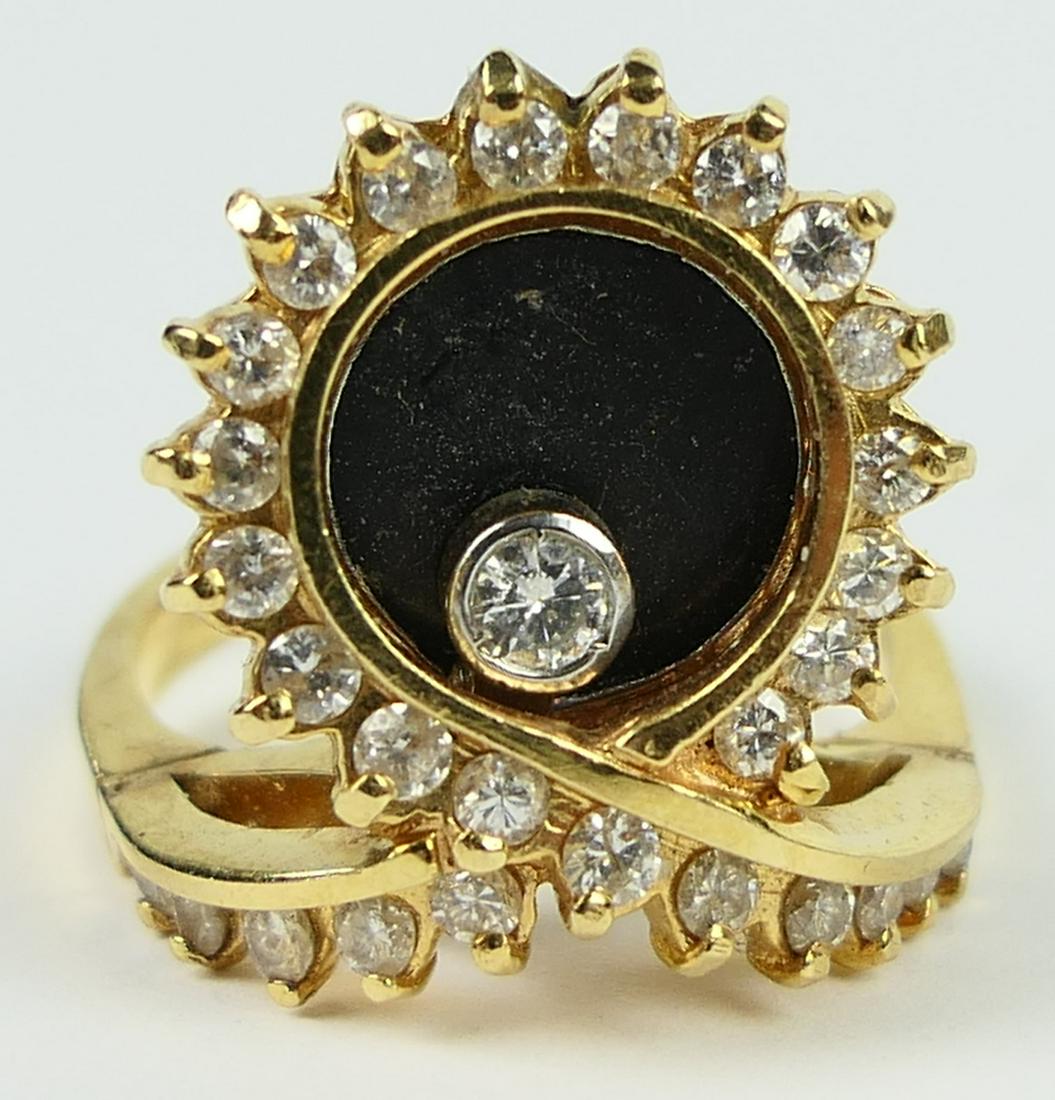 CHOPARD 18 KT YG  DIAMOND & FLOATING DIAMOND RING (1 of 6)