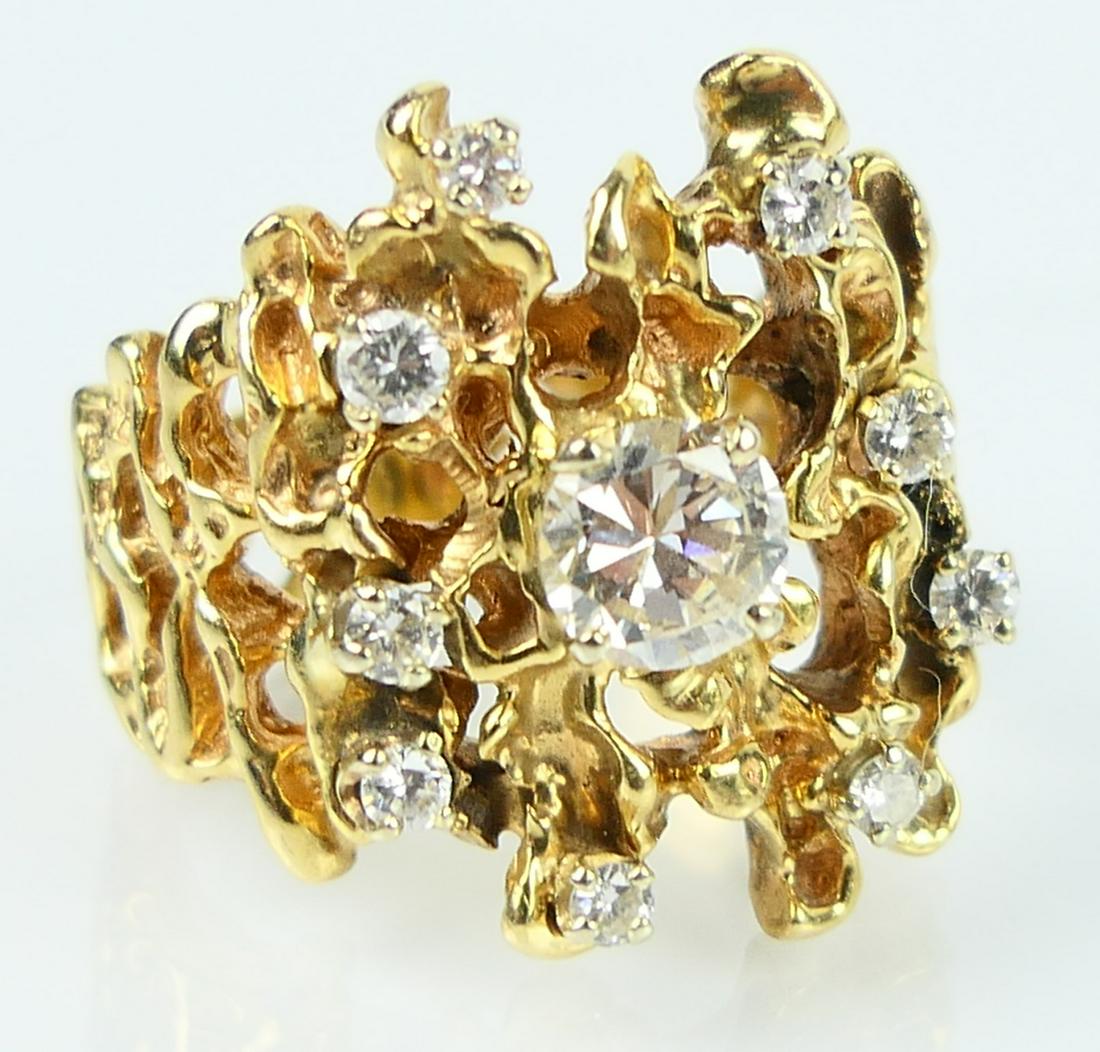 14KT YELLOW GOLD 1CT DIAMOND LADIES COCKTAIL RING (1 of 4)