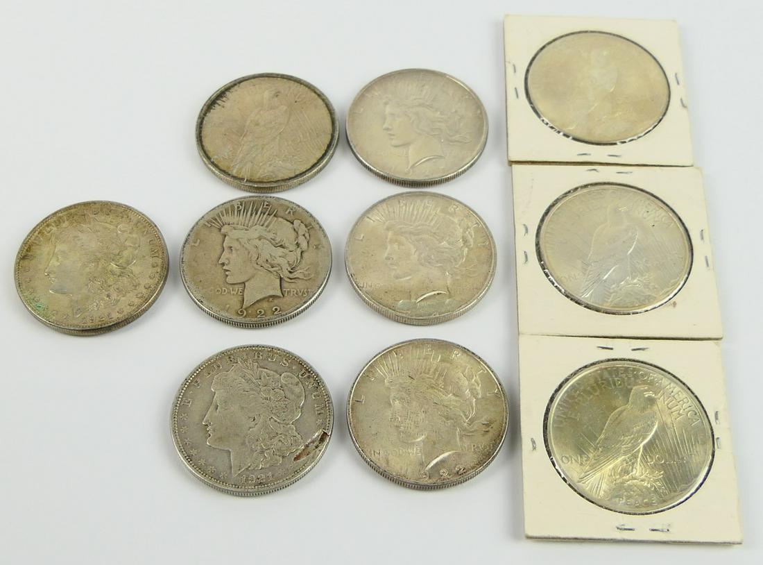 LOT OF (10) U.S. PEACE DOLLARS (1 of 9)