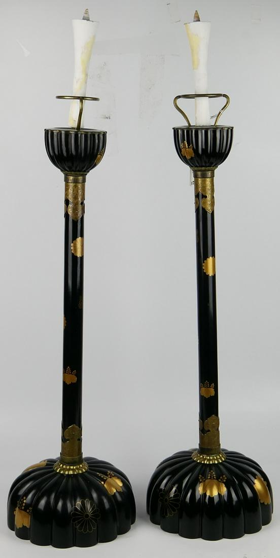 PR JAPANESE LACQUER & BRASS CANDLESTICKS (1 of 5)