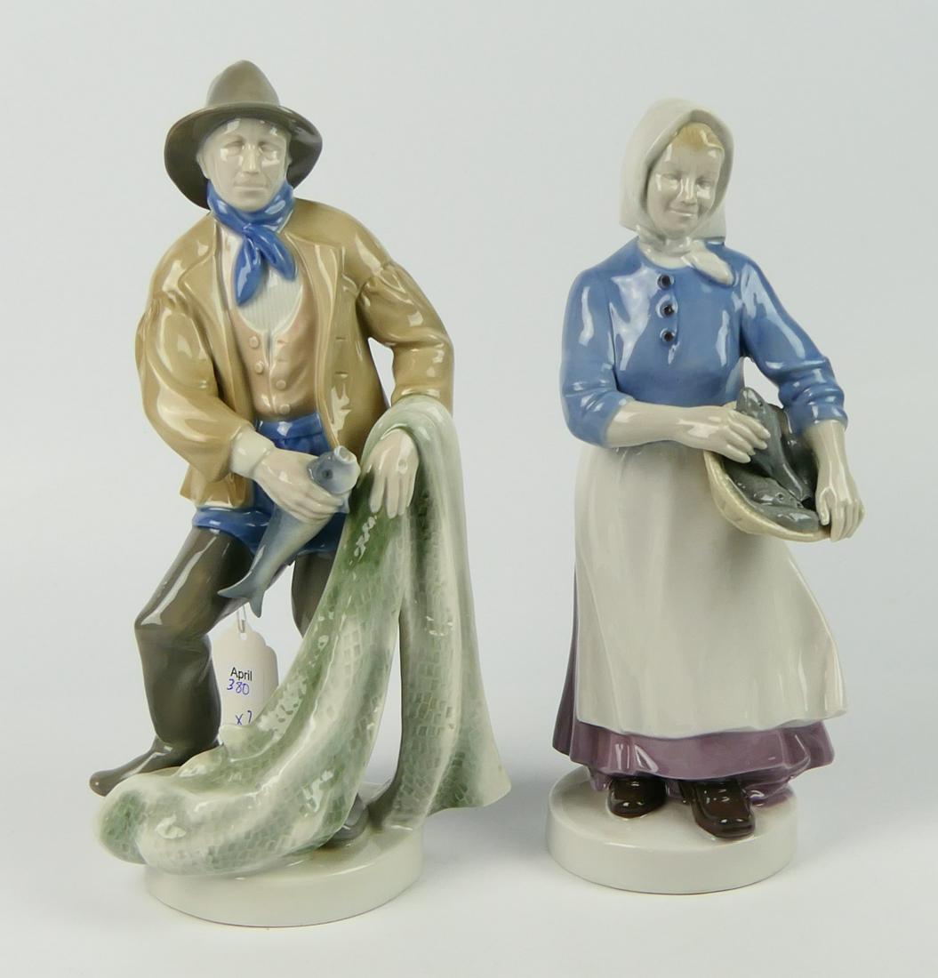 (2) VINTAGE CARL SCHEIDIG PORCELAIN 10" FIGURES (1 of 2)