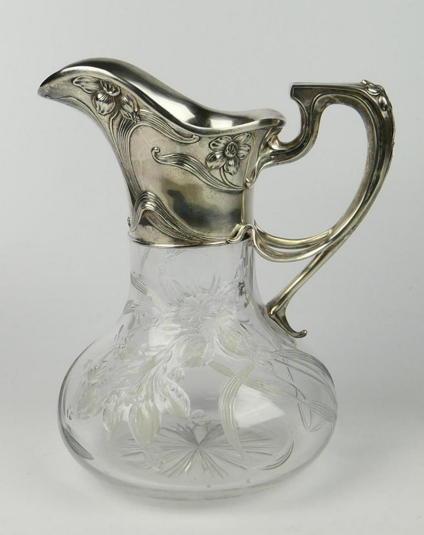 FABULOUS ANTIQUE ENGLISH STERLING & CRYSTAL CLARET (1 of 7)