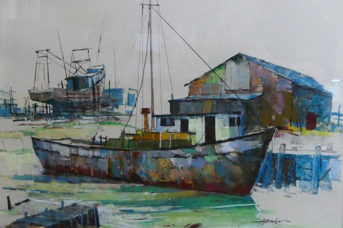 SIGNED ALFREDSON PASTEL PAINTING ON PAPER FRAMED (1 of 2)