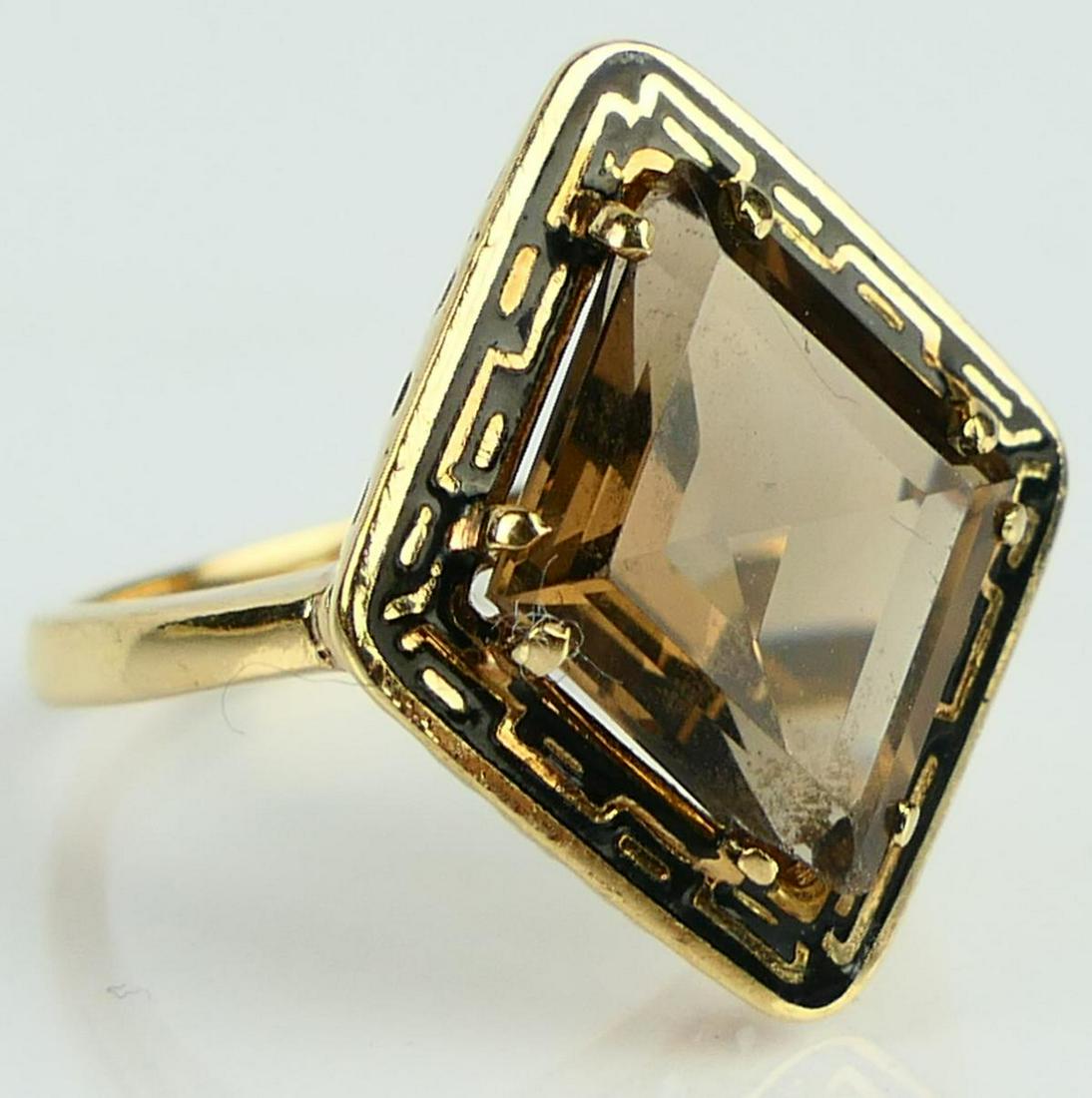 10KT YELLOW GOLD DIAMOND SHAPED AMETHYST RING (1 of 4)