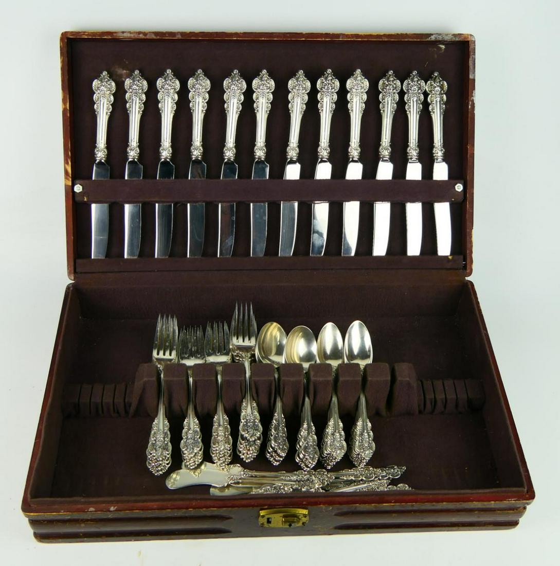 FRANK WHITING "BOTICELLI" STERLING FLATWARE 78 PI (1 of 4)