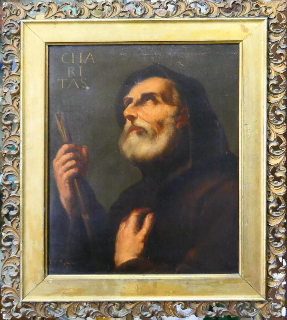 19TH CENTURY CONTINENTAL SCHOOL. CHARIT: 19TH CENTURY CONTINENTAL SCHOOL. CHARITAS, oil on canvas laid down on board - 30 3/8 in x 25 1/2 in.