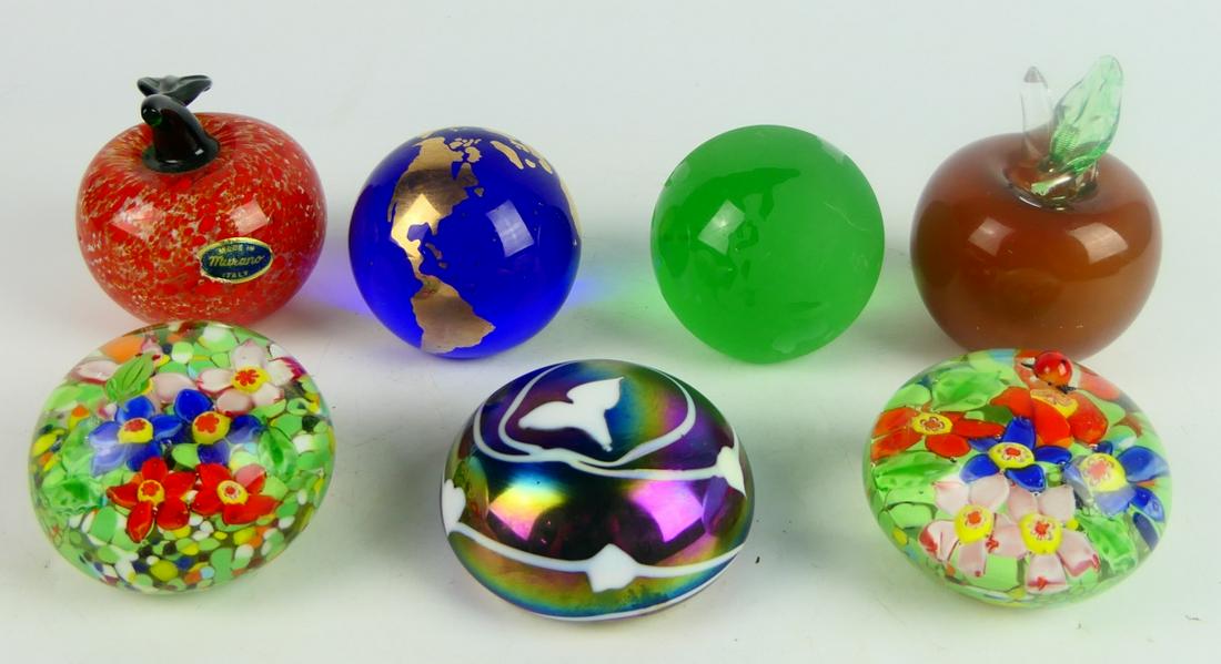 (7 PC) MURANO GLASS PAPERWEIGHTS (1 of 6)