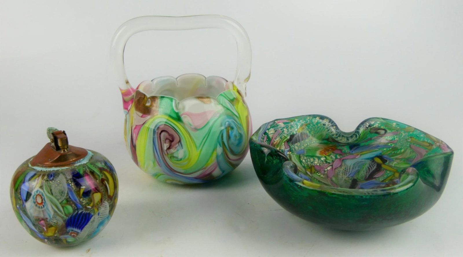 (3PC) VINTAGE MURANO GLASS TABLE ITEMS (1 of 2)