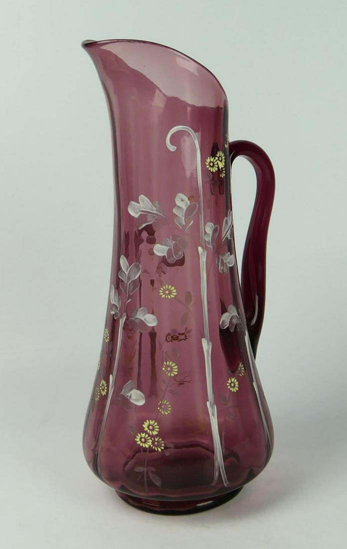 ANTIQUE MOSER STYLE AMETHYST GLASS PITCHER (1 of 3)