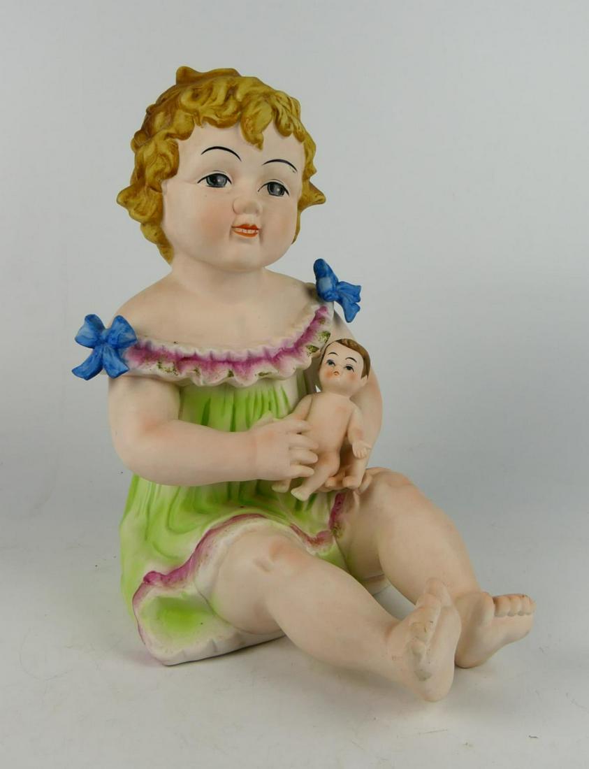 VINTAGE 12" CERAMIC PIANO BABY: VINTAGE 12" CERAMIC PIANO BABY