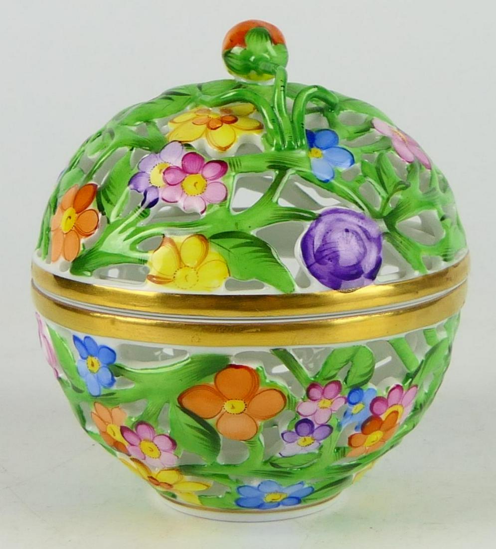 HEREND STRAWBERRY FINIAL OPENWORK COVERED DISH (1 of 3)