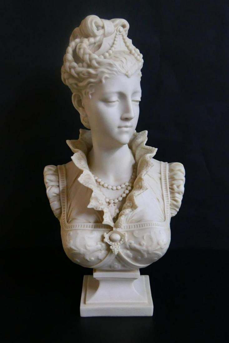 LARGE CONTEMPORARY COMPOSITION BUST OF  VICTORIAN WOMAN (1 of 3)