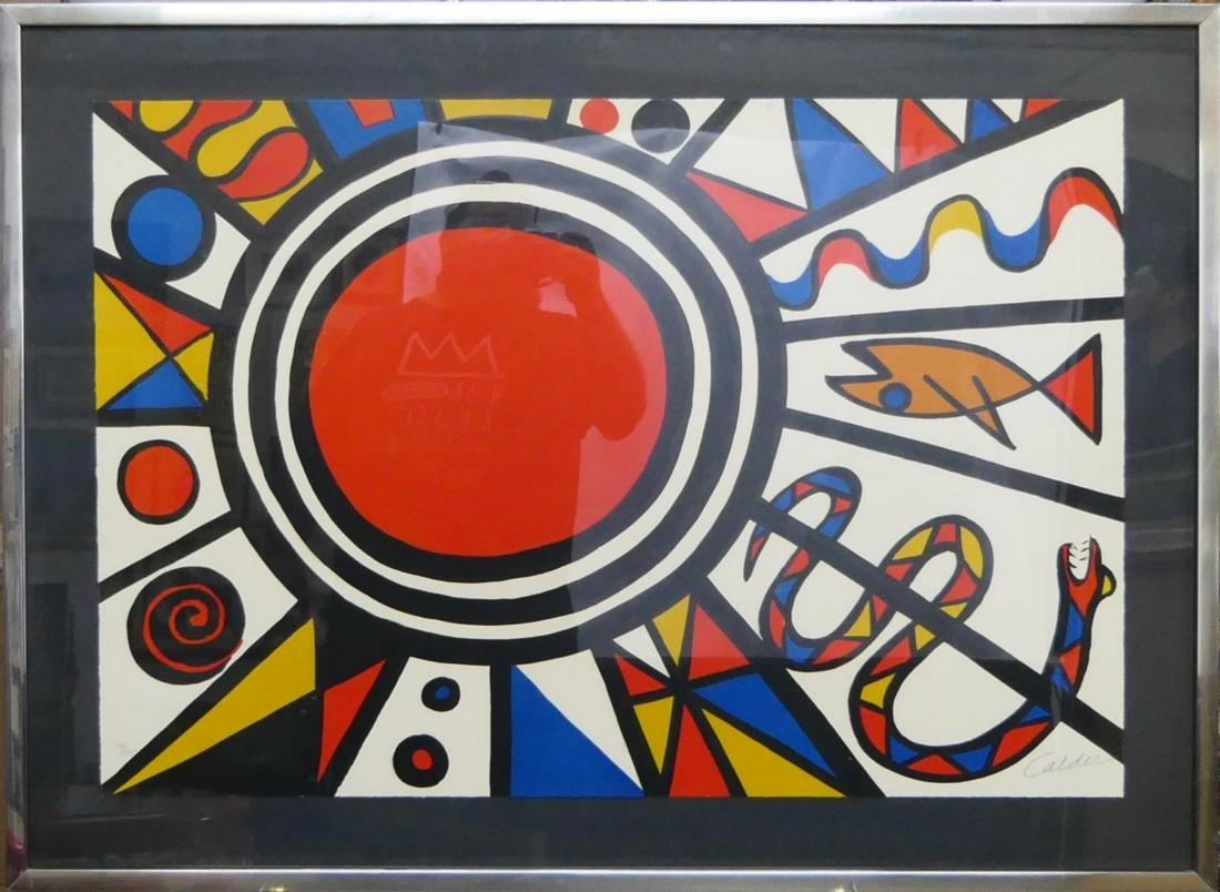 ALEXANDER CALDER (1898-1976) SUN SNAKE FISH LITHO (1 of 3)