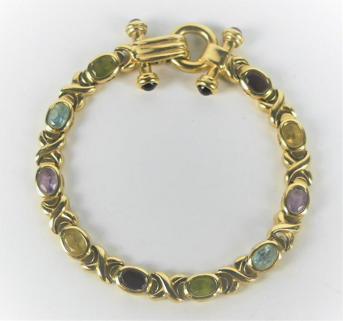 14KT YELLOW GOLD SEMI PRECIOUS STONE BRACELET (1 of 2)