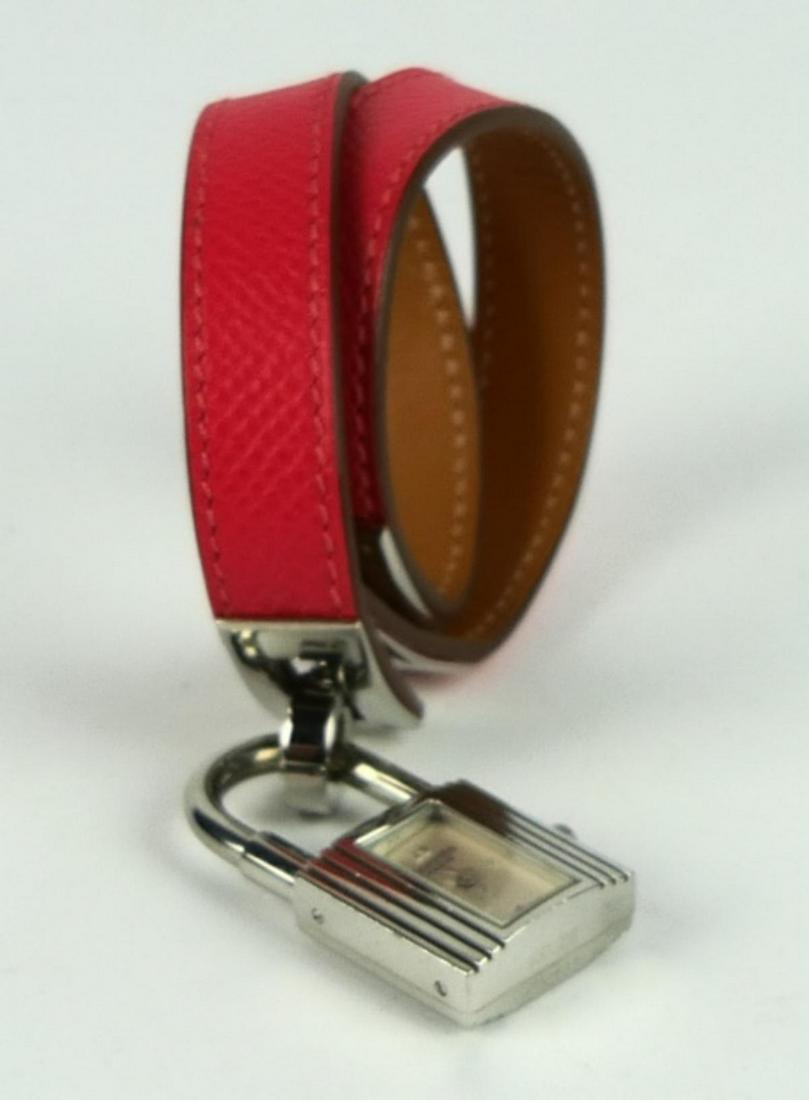 HERMES KELLY LOCK WATCH ORANGE HERMES BAND (1 of 4)