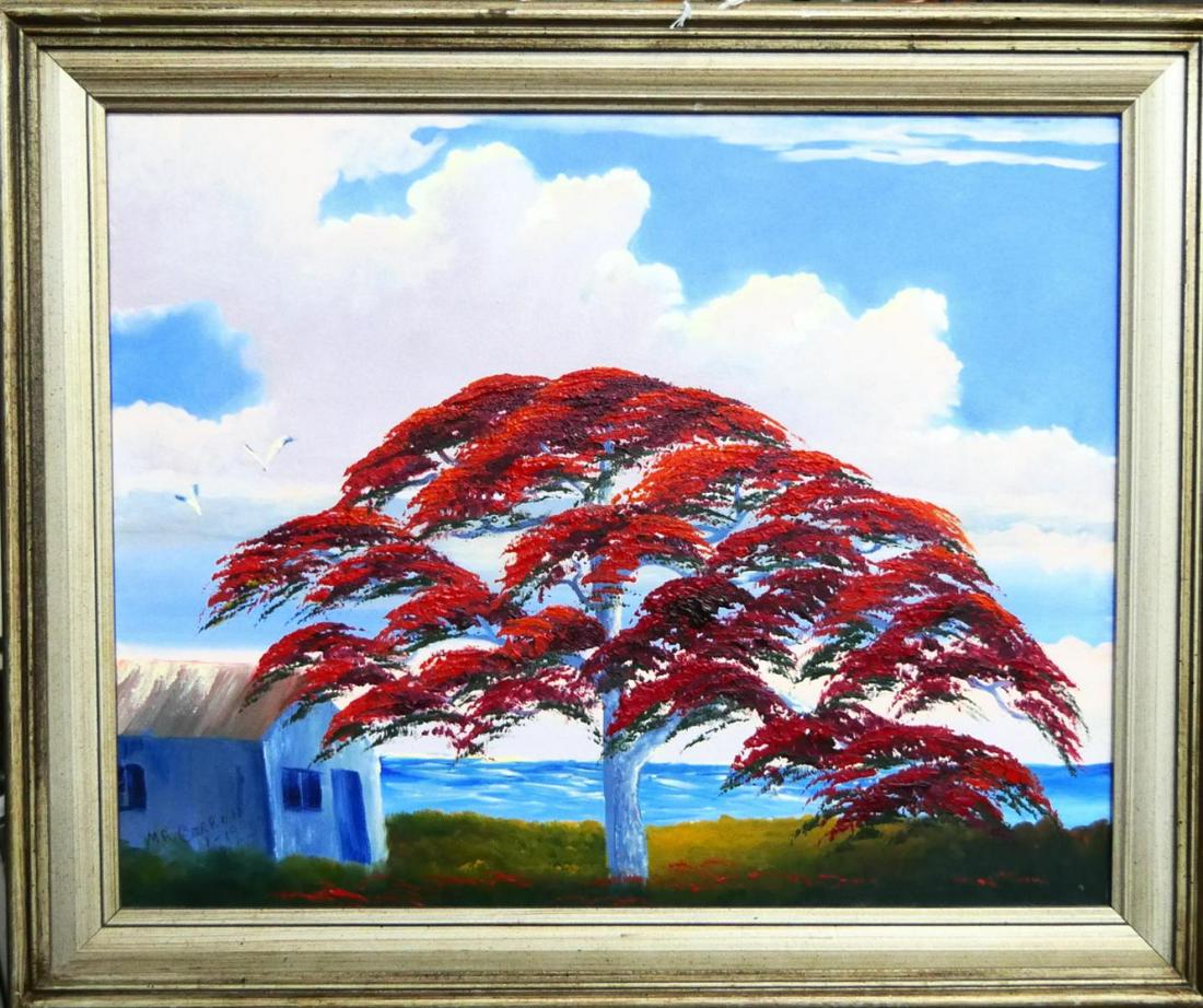 MARY CARROLL HIGHWAYMAN PAINTING POINCIANA TREE (1 of 4)