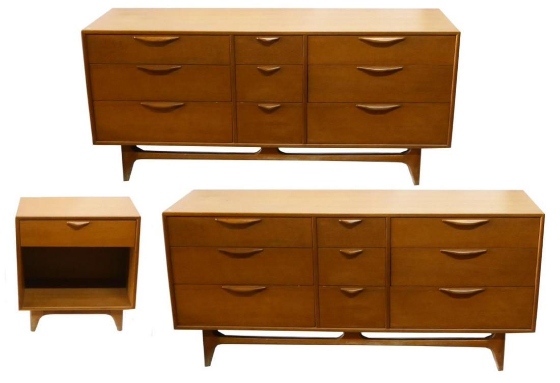 3 PIECE LANE AMERICAN MODERN DRESSERS & SIDE TABLE (1 of 9)