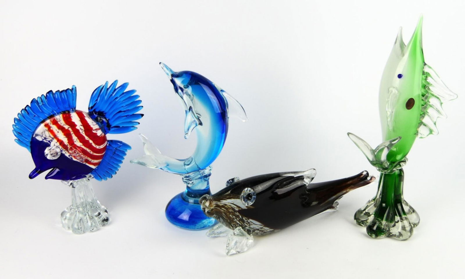 LOT OF (4) VINTAGE MURANO GLASS FISH (1 of 9)