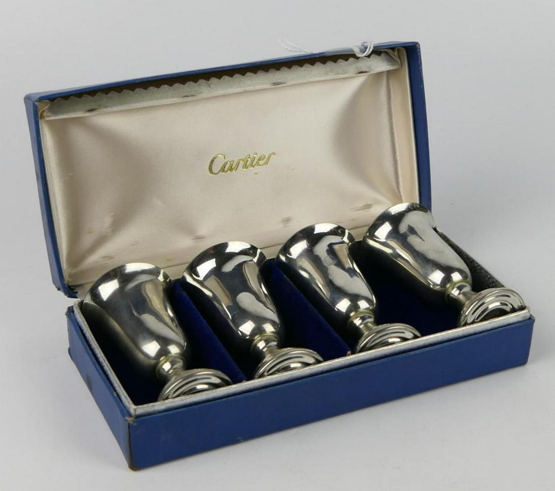 CARTIER SET OF (4) KIDDUSH CUPS WITH CARTIER BOX (1 of 4)