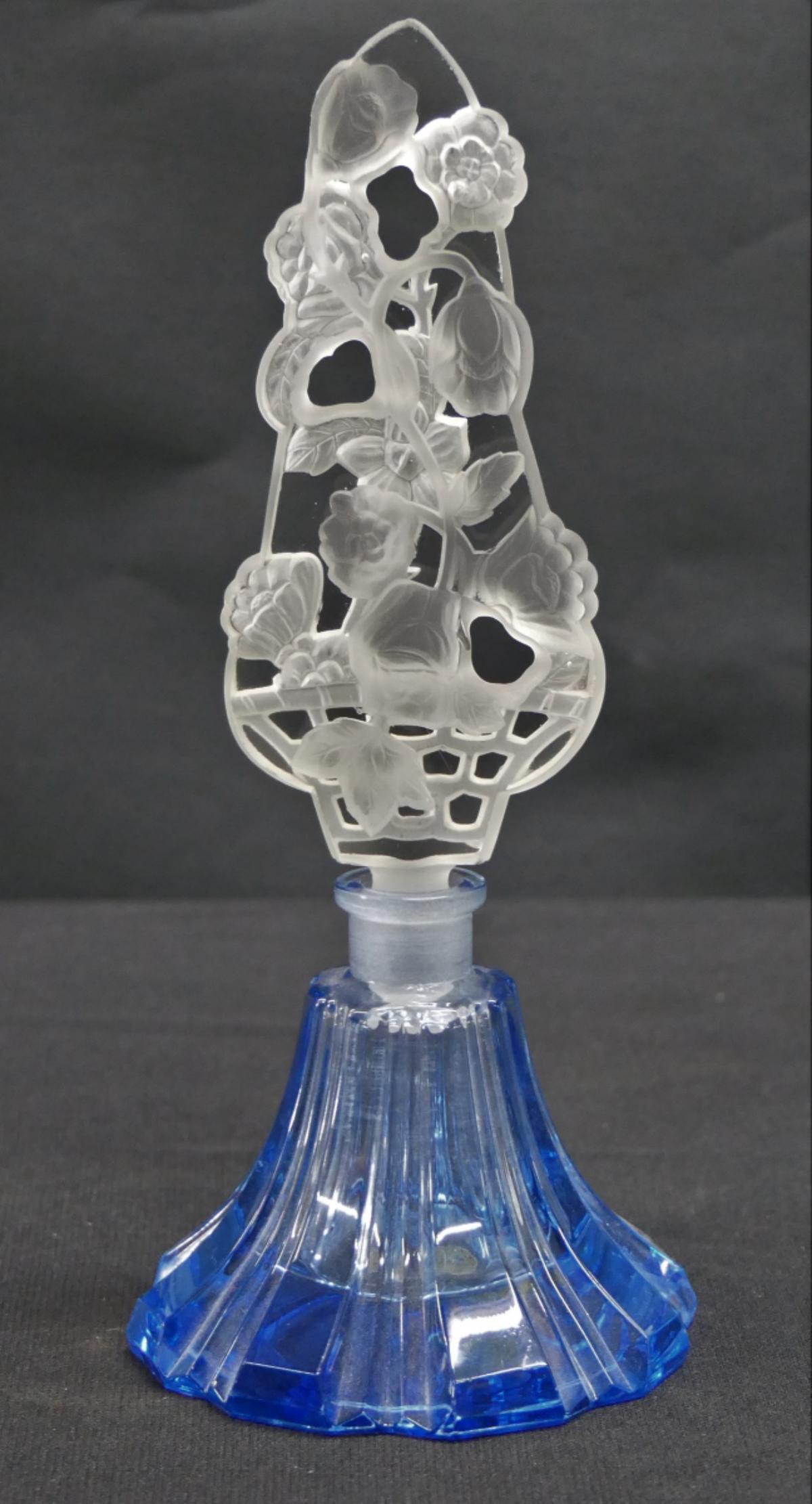 MID-CENTURY COBALT CZECH PERFUME BOTTLE STOPPER (1 of 4)