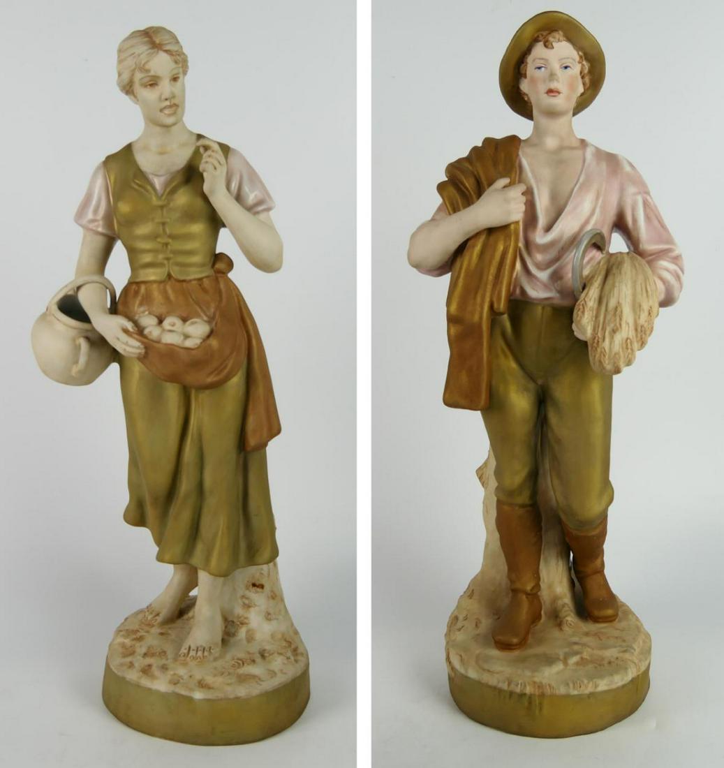 PAIR OF ROYAL DUX ART NOUVEAU PORCELAIN FIGURES (1 of 5)