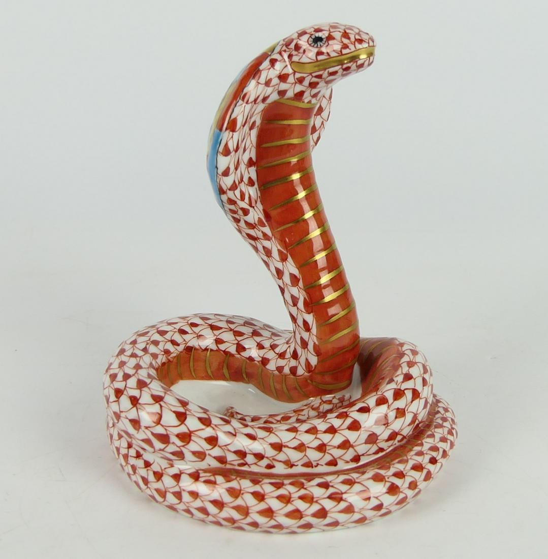 RARE HEREND ORANGE FISHNET COBRA SNAKE (1 of 5)