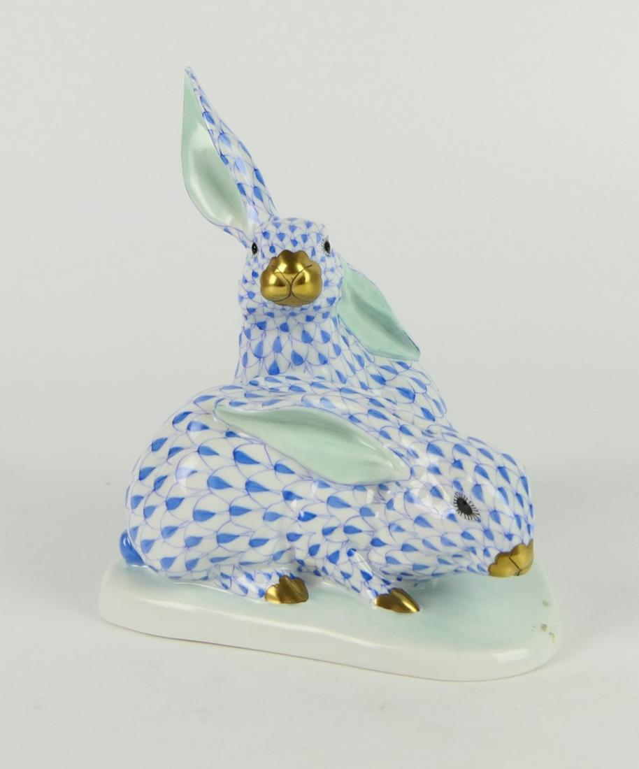 HEREND LARGE BLUE FISHNET DOUBLE GROUPING (1 of 4)