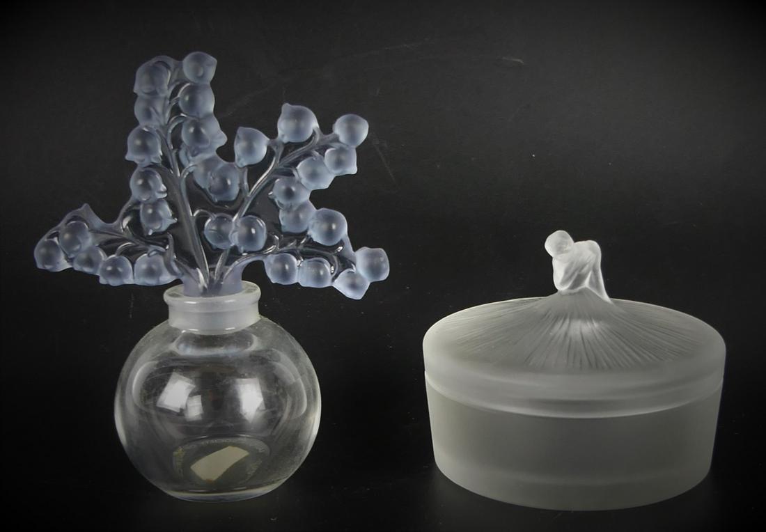 2 PC LALIQUE FRANCE VANITY ITEMS (1 of 3)