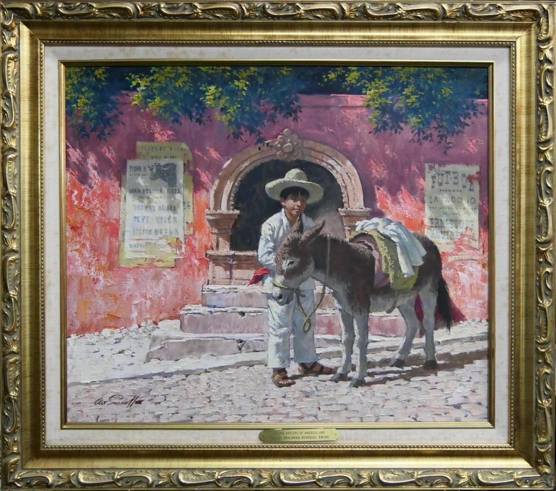 ARTHUR SARNOFF (AMERICAN, 1912-2000) OIL ON CANVAS: Measures - 26.25" H x 30.25" W, canvas - 19.75" H x 23.5" W. Inscribed "Allied Artists of America 1987 Robert Brackman Memorial Award". Signed on front and back.