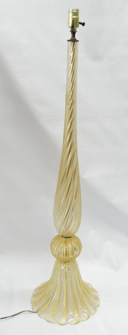 MID CENTURY MODERN VENETIAN TALL GLASS FLOOR LAMP (1 of 4)