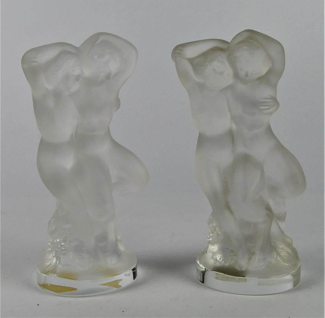 PAIR LALIQUE FRANCE "LE FAUNE"  5 1/2"  FIGURES (1 of 3)