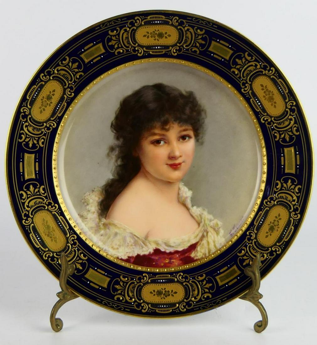 ROYAL VIENNA  HAND PAINTED CHARGER SIGNED F.TENNER (1 of 4)