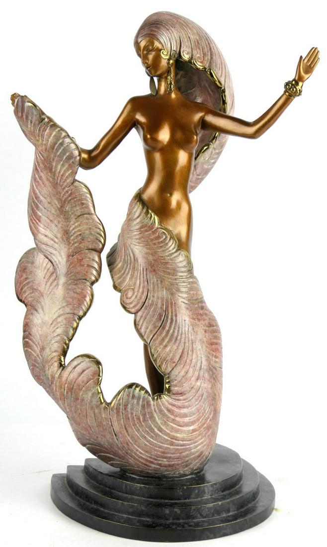 ERTE "FOLIES-BERGERE" COLD PAINTED BRONZE SCULPTUR (1 of 6)