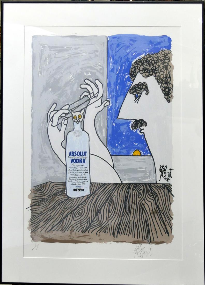 KURT VONNEGOT TITLED "ABSOLUT VONNEGUT" LITHOGRAPH (1 of 5)