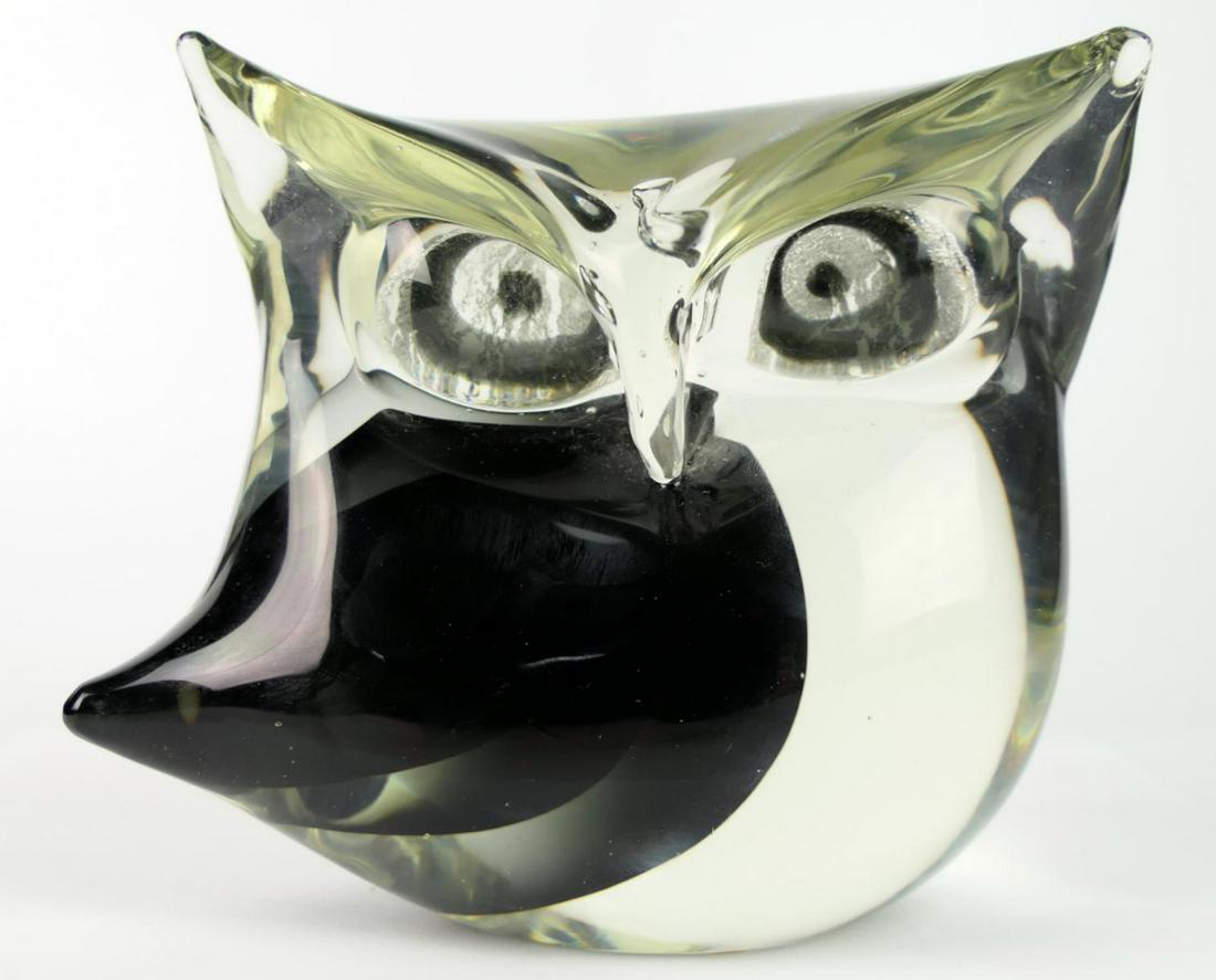 MURANO CENEDESE ART GLASS OWL SCULPTURE (1 of 5)