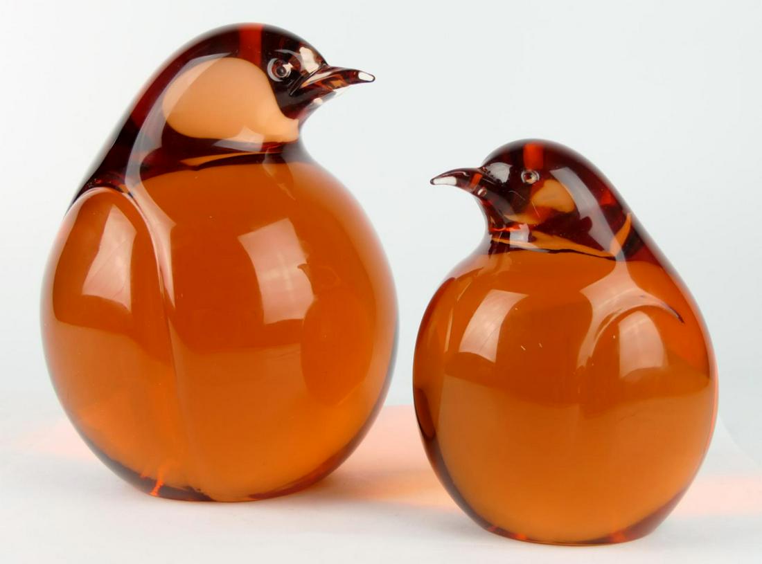 TWO MURANO SEGUSO OGGETTI ART GLASS BIRDS (1 of 9)