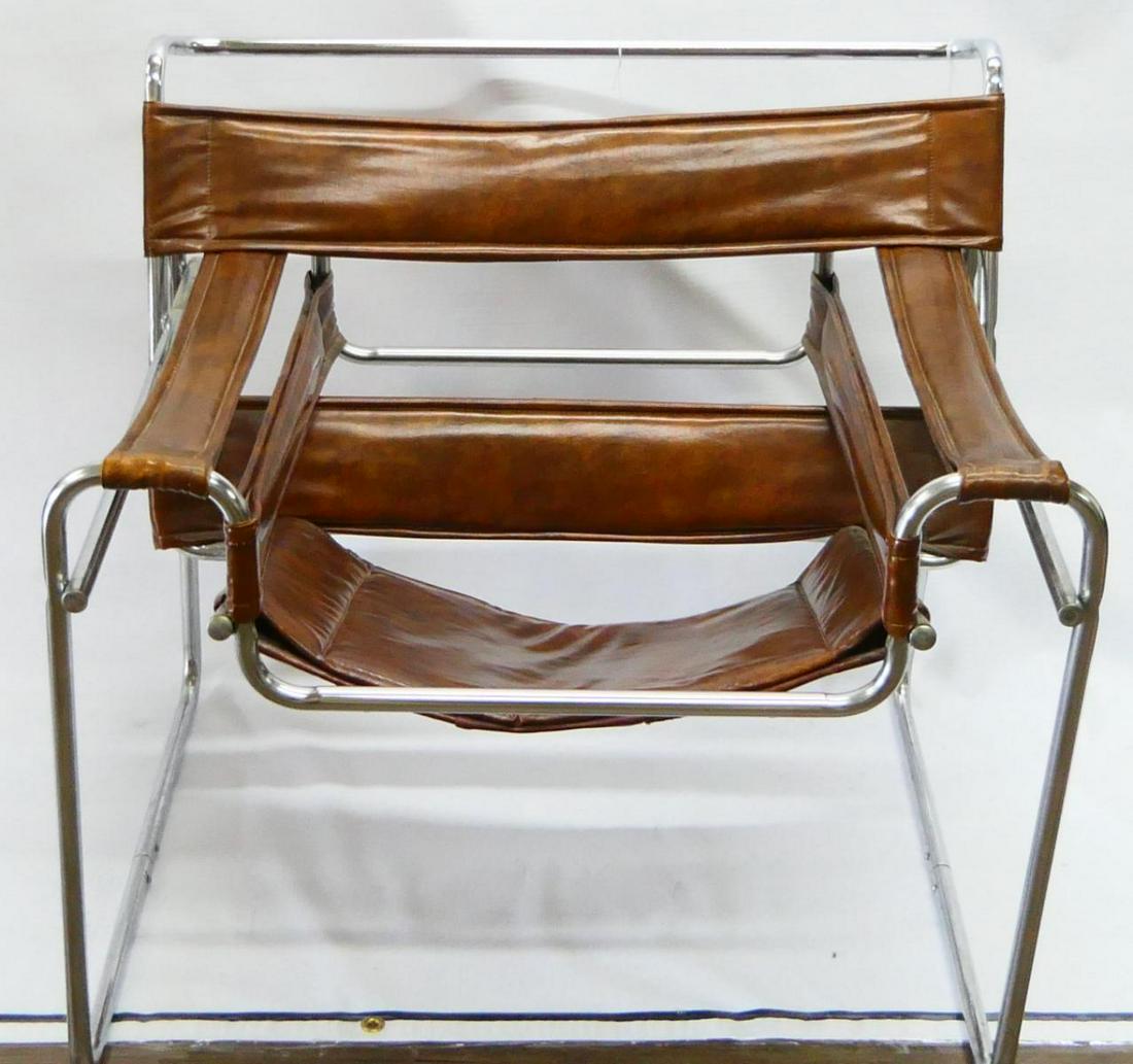 WASSILLY STYLE MID CENTURY BROWN CHROME CHAIR (1 of 3)